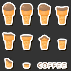 Big colorful set different forms natural dessert ice cream of consisting various ingredients