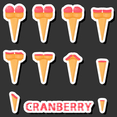 Big colorful set different forms natural dessert ice cream of consisting various ingredients