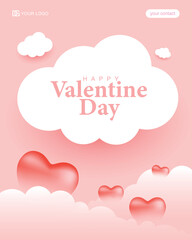 Valentine's Day Poster, Flyer, or Social Media Post Template Design