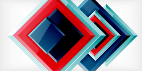 Colorful squares with reflections abstract background design. Vector Illustration For Wallpaper, Banner, Background, Card, Book Illustration, landing page