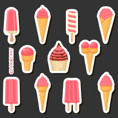 Big colorful set different types natural dessert ice cream of consisting various ingredients