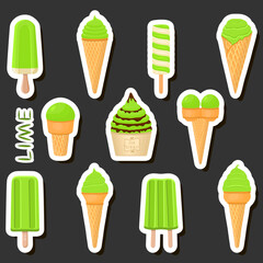 Big colorful set different types natural dessert ice cream of consisting various ingredients