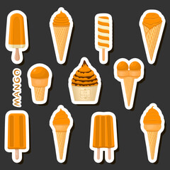 Big colorful set different types natural dessert ice cream of consisting various ingredients