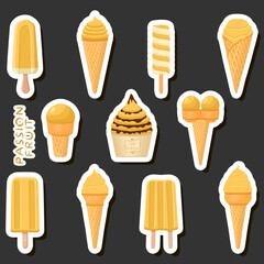 Big colorful set different types natural dessert ice cream of consisting various ingredients