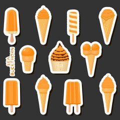 Big colorful set different types natural dessert ice cream of consisting various ingredients