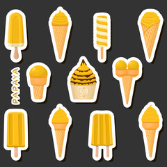 Big colorful set different types natural dessert ice cream of consisting various ingredients