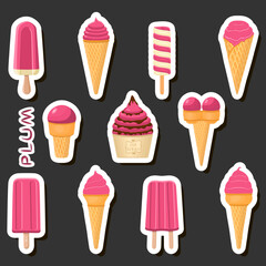 Big colorful set different types natural dessert ice cream of consisting various ingredients