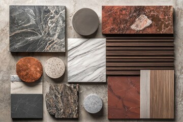 Moodboard wood interior design letterbox.