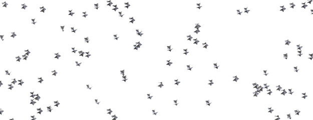 Banner with golden decoration. Festive border with falling glitter dust and stars.