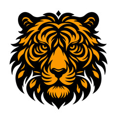 Tiger icon. Tiger silhouette face. Head of a tiger vector illustration.