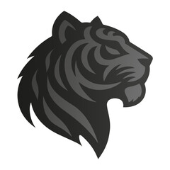 Tiger icon. Silhouette Face Head of a Tiger Vector Illustration.