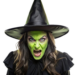 Fototapeta premium Halloween Wicked Witch Isolated on Transparent Background