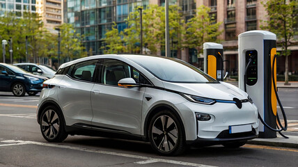 A perfect name for this image could be:
Classic Cars Driving Fast Through the Busy City Streets