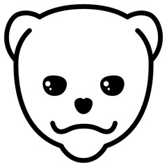 Pomeranian Dog Simple Line Icon