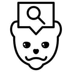 Pomeranian Dog Search Simple Line Icon