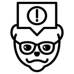 Pomeranian Dog Glasses Alert Simple Line Icon