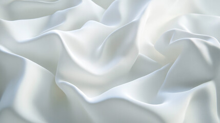 Fototapeta premium White Fabric Texture Background, Smooth Draped Creases, Elegant Minimalist