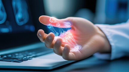Close-up of hand using finger rehabilitation tools, detailed focus