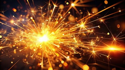Fototapeta premium Dynamic sparks flying on a dark background creating a mesmerizing visual spectacle