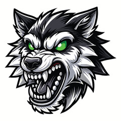 Fototapeta premium Angry Wolf Head Mascot Illustration