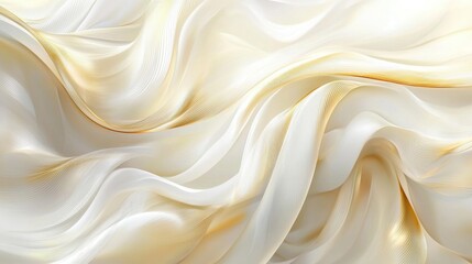 Fototapeta premium Elegant white silk fabric flowing gracefully, showcasing smooth texture and delicate sheen, perfect for backgrounds or textile designs.