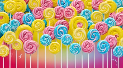 Colorful lollipop background with different colors
