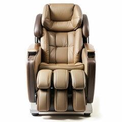 Obraz premium Relax in Luxury with this Brown Leather Massage Chair on white background