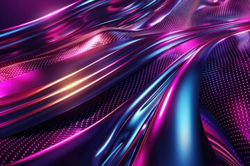 Vibrant Abstract Waves in Neon Colors