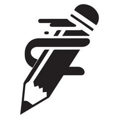 Creative style  Pencil Silhouette vector 