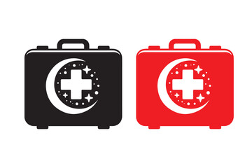 Obraz premium First Aid Box silhouette Illustration Design