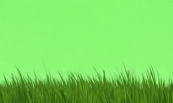 Soft grass waves across a vivid green background, green screen video creating a natural setting that invites endless creative exploration