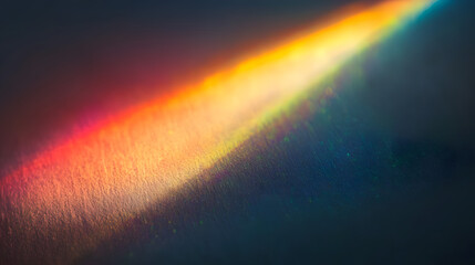 Colorful lens flare leak on paper texture. Film photography effect