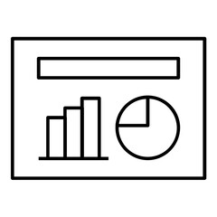 Analytic Presentation Layout Icon. Simple Screen Template Vector Illustration.