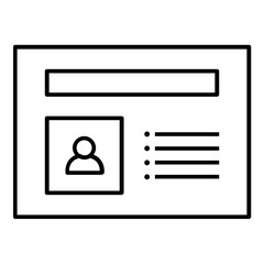 User List Presentation Layout Icon. Simple Screen Template Vector Illustration.