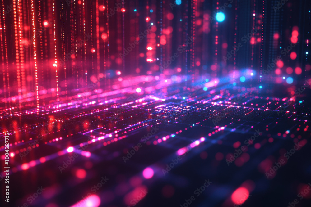 Poster a vibrant display of glowing data streams illuminating the digital landscape in a mesmerizing array 