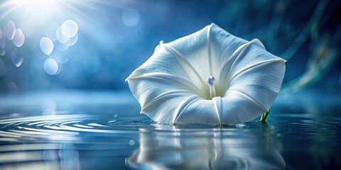 Ethereal Moonflower Macro Shot of Wavy Calming Fluid in Ethereal Elegance Serenity