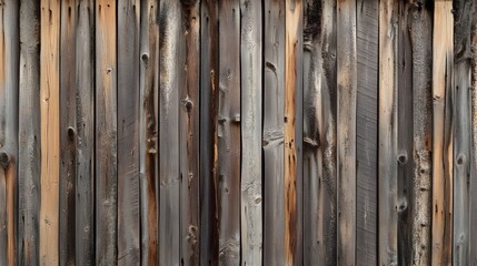Aged wooden slat wall with irregular patterns and uneven surfaces creating a cozy traditional cabin ambiance in a Pacific Northwest woodland setting  This natural rustic backdrop is perfect for home