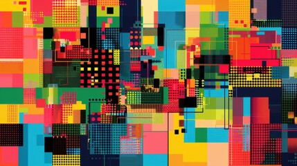 Colorful Abstract Background with Geometric Patterns