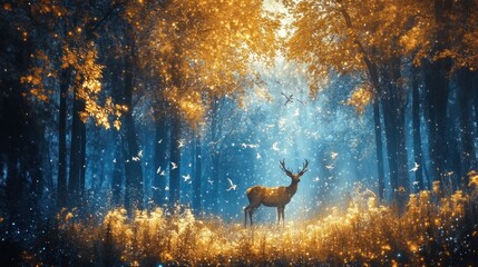 Enchanted Forest with a Deer