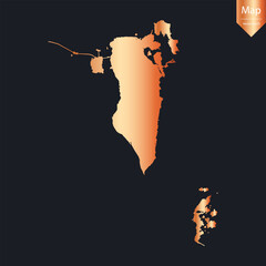 Abstract - High Detailed Copper Map of Bahrain. Vector illustration eps10.	
