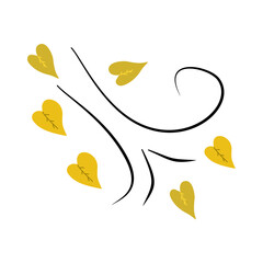 Doodle autumn leaves blowing in the wind