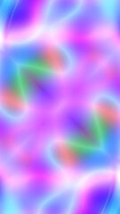 Abstract fluorescent rainbow vertical background 9:16. Colorful glowing curved lines pattern in light green, blue, bright pink, neon orange, purple colors gradient. Liquid texture. Psychedelic flowers