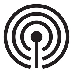 Radio signal icon in outline style. Simple streaming podcast symbol vector illustration — pixel-perfect icon.