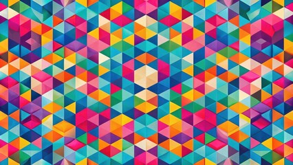 Vibrant colored abstract geometric shapes pattern for modern designs