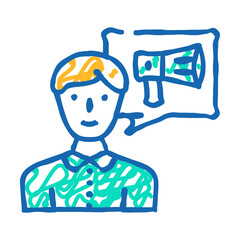 marketing director doodle icon sketch vector. marketing director sign. isolated symbol illustration