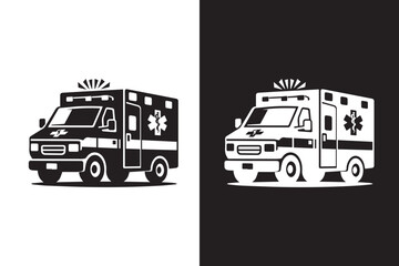 Ambulance silhouette Illustration Design 