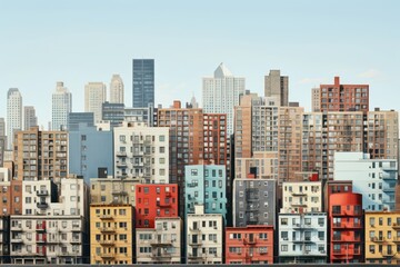 Obraz premium American city architecture skyscraper cityscape.