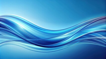 Fototapeta premium Abstract blue waves design with smooth curves and flowing lines for creative projects