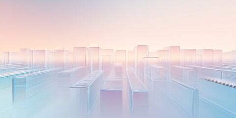 Obraz premium [A 3D glass typography poster with translucent text on a soft gradient background], featuring semi-transparent text, high resolution, high detail, masterpiece, 