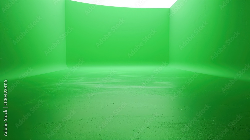 Poster Bright Green Empty Studio for Creative Projects